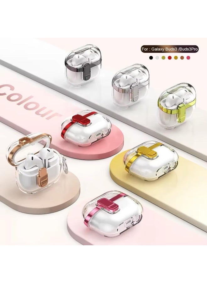 Fekra Compatible with Samsung Galaxy Buds 3 Pro/Buds 3 Case Full-Body Shockproof (Secure Lock) Galaxy Buds 3 & Galaxy Buds 3 Pro (2024) with Carabiner - Image 4